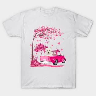 Valentine's Day Love Pickup Truck West Highland White Terrier T-Shirt